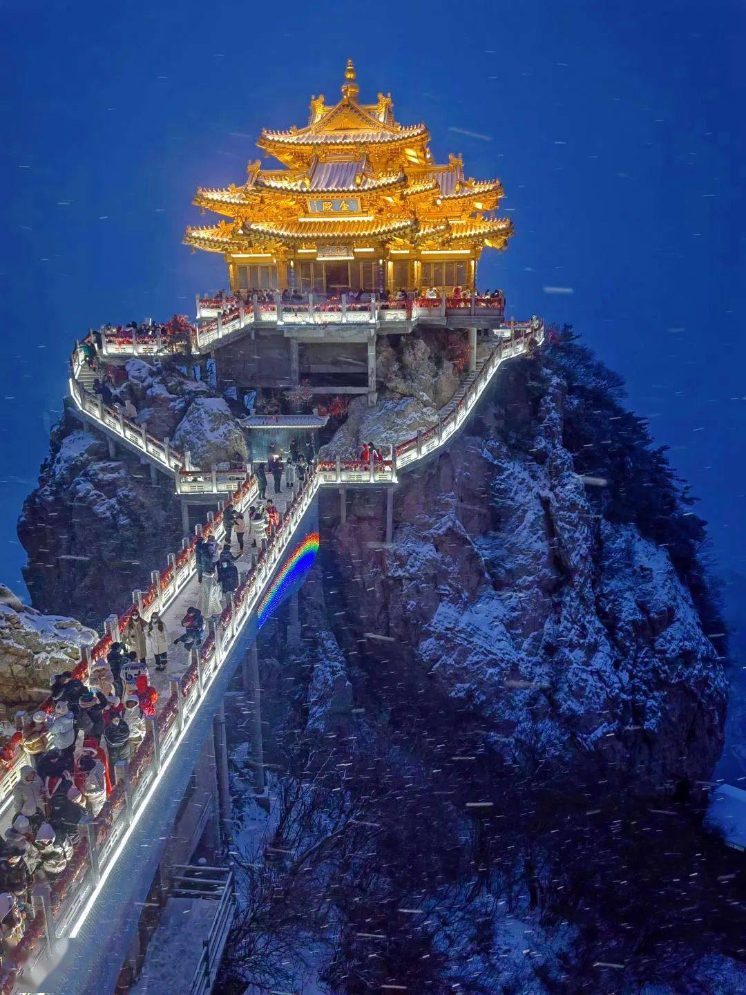 栾川老君山还能看夜景吗?下雪会封山吗?速看._景区_灯光_云海