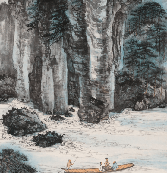 好友【苏轼】邀请您泛舟游赤壁!_仇英_局部_天地