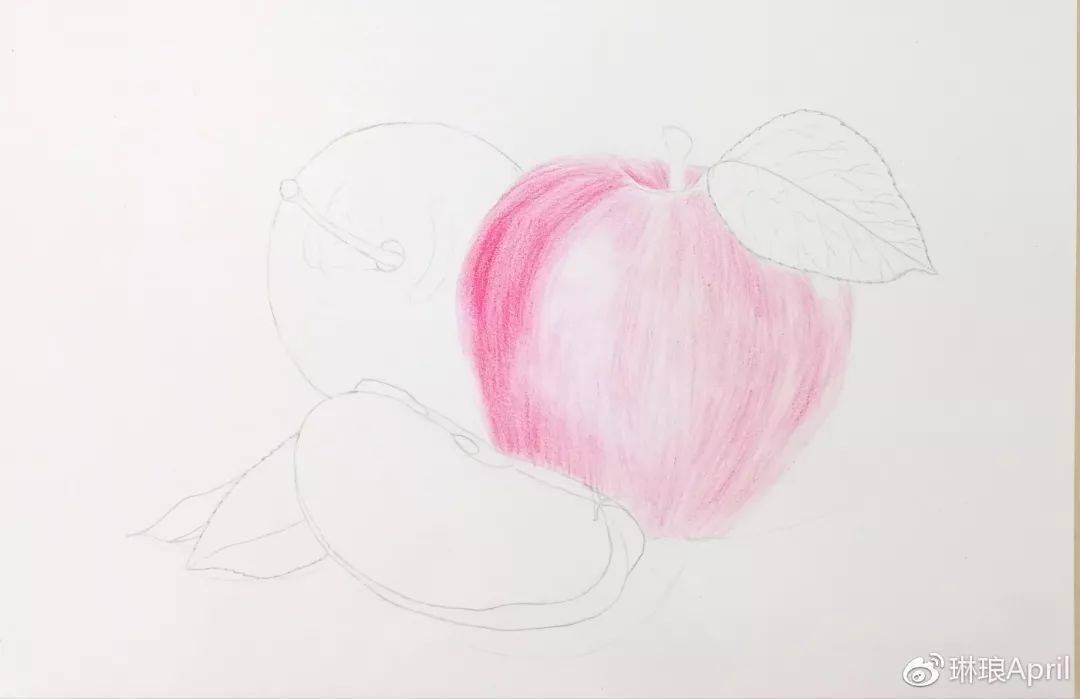 苹果皮手绘图片