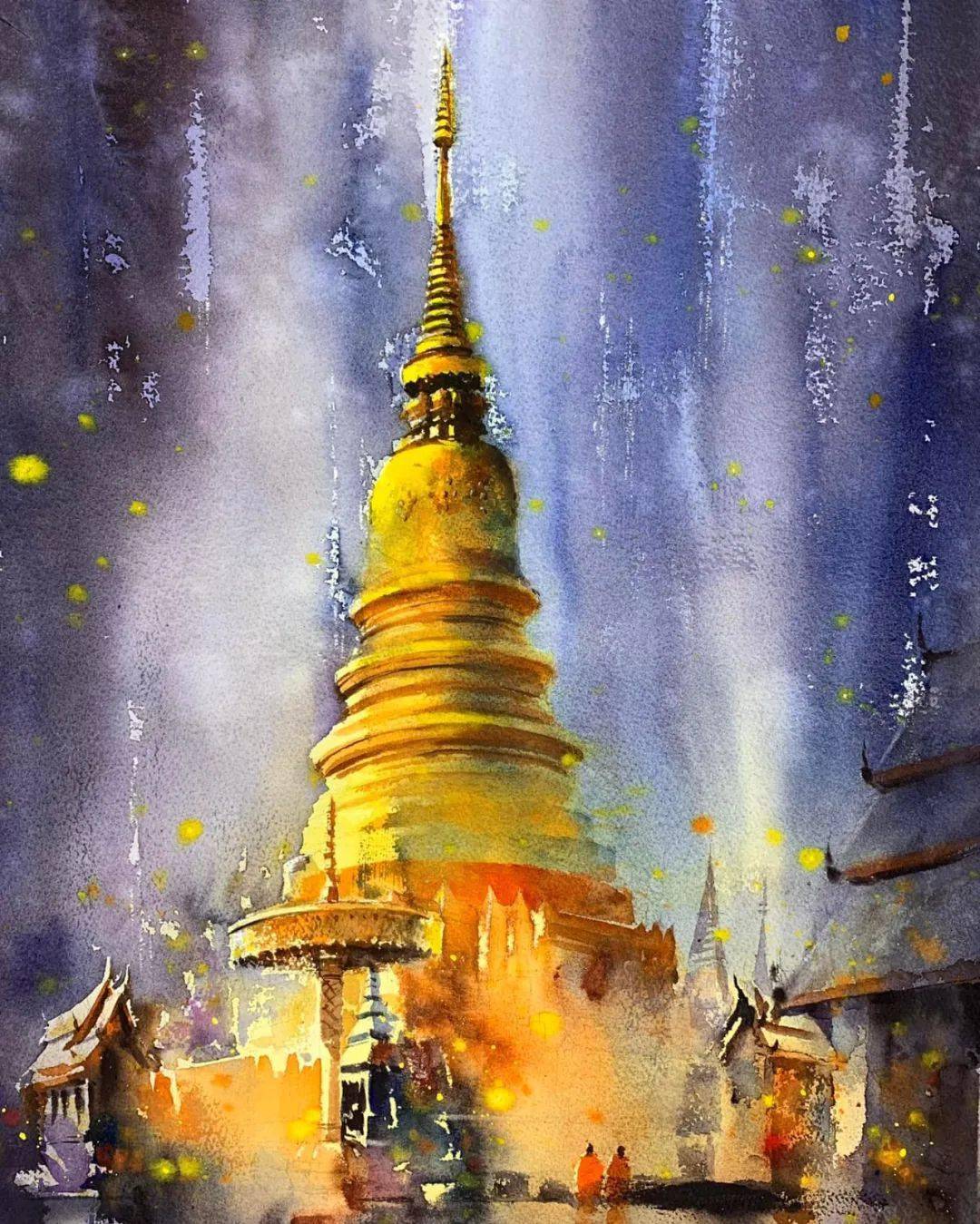 泰国水彩界大佬!画了60多年水彩,作品笔笔称绝,质感超强,美到窒息!