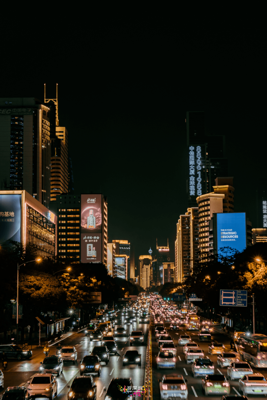 深圳夜景街景4k图片