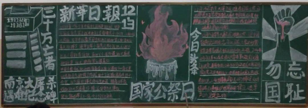 牢记历史 勿忘国耻--星源高中"国家公祭日"主题黑板报活动_民族_复兴