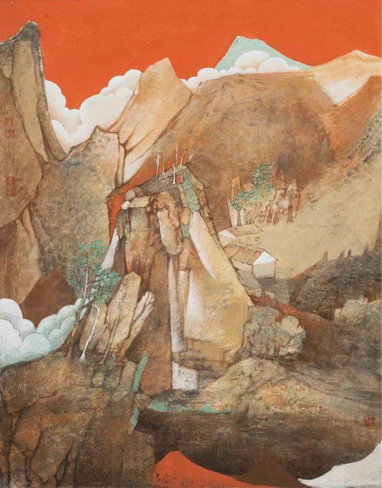 【艺术世界】纸上壁画|敦煌成就了付玉峰如今的画风_传统_培训_山水画