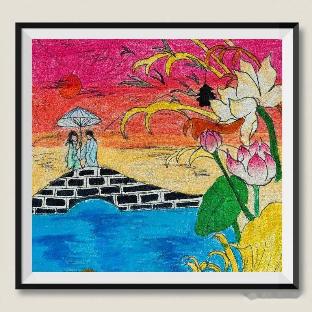 传统文化故事创作中小学生绘画作品展_年级_牛郎织女_场景