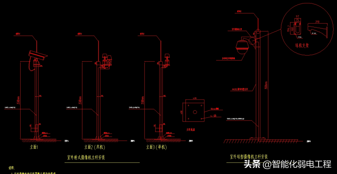 监控图纸施工图怎么画图片