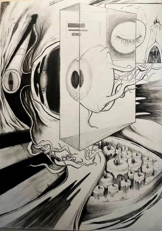 线上展览丨23视觉传达设计一班丨《设计素描》_画面_光影_结构