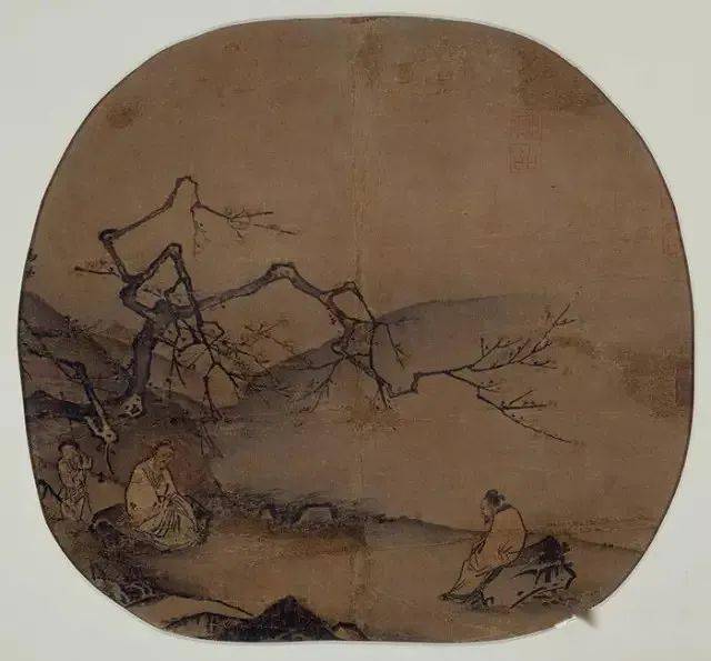 是一件笔法上比较老健,构图上比较"简易"的作品,充分反映了马远晚年